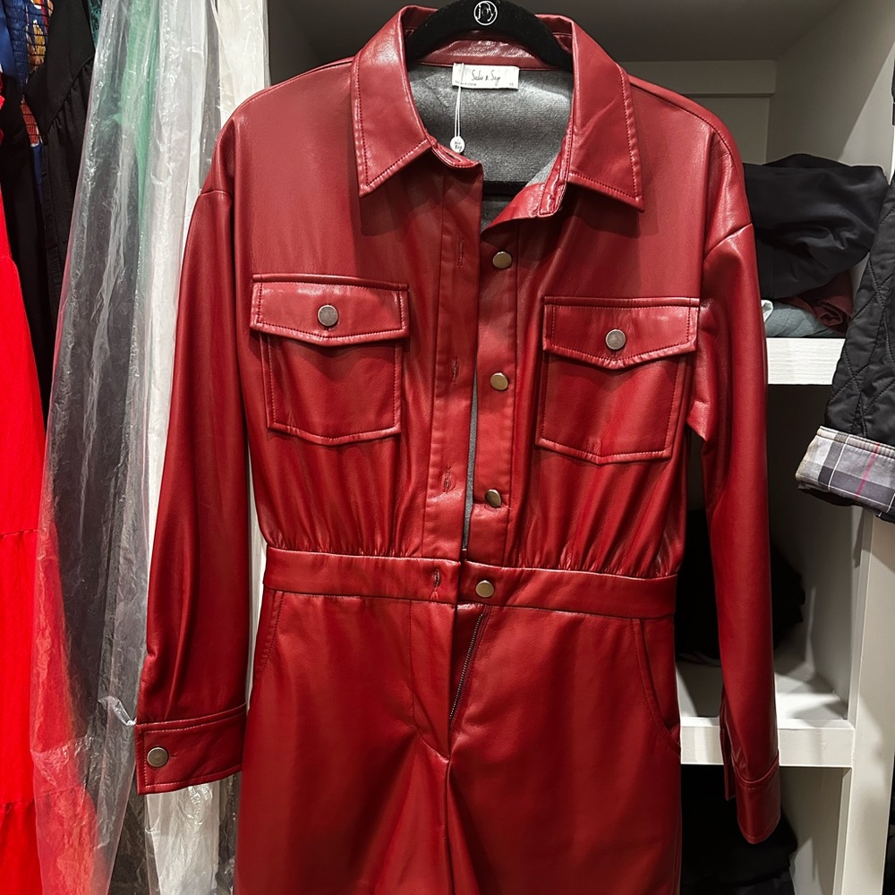 Sadie & Sage faux leather romper